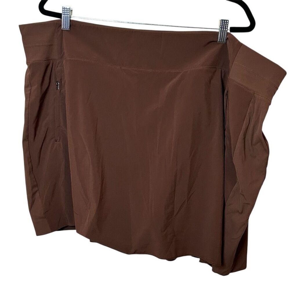 Athleta Plus Size Chocolate Brown A-Line Skort Size 26 Casual Lightweight